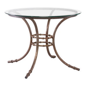 Base Bambu Pequena de Ferro Cinza com Tampo de Vidro de 1,00 de diâmetro