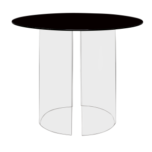 Base Curva Cristal com Tampo de Vidro Preto 1,00 diamêtro