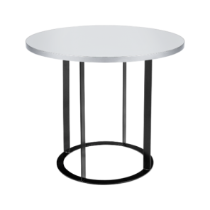 Base Dani Preta com Tampo Espelho Friso Prata - 0,65m diâmetro x 0,55h