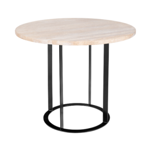 Base Dani com Tampo Mármore Travertino Bege - 0,70m diâmetro x 0,55h