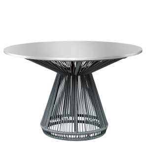 Base Grace Cinza com Tampo de Espelho Friso Prata 1,20 diametro