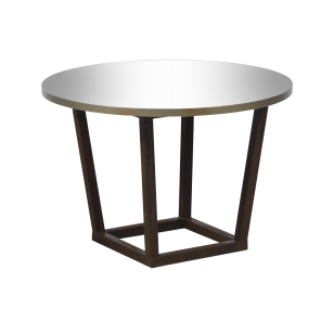 Base Trapézio Ferro Envelhecido com Tampo Espelho - 0,65m diâmetro x 0,40h