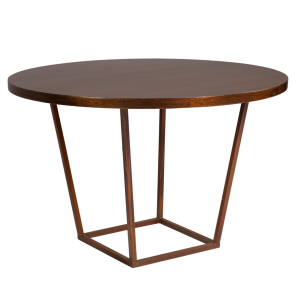 Base Trapezio Ferro Envelhecido com Tampo de Tabaco