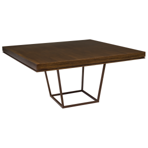 Base de Ferro Trapezio_0,75 x 0,75 x0,60h com Tampo Quadrado de Madeira 1,50 x 1,50