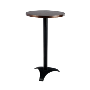 Bistrô Alto Base Preta com Tampo Madeira - 0,65m diâmetro x 1,10h