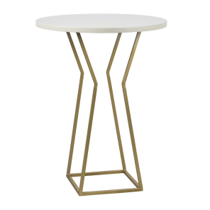 Bistrô Ampulheta Base Dourado com Tampo Laca - 0,80 diâmetro x 1,02h