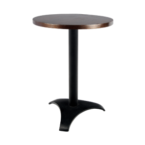 Bistrô Baixa com Base Preta e Tampo Madeira - 0,65m diâmetro x 0,75h