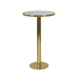 Bistrô Dubai Alto Ouro com Tampo Mármore Bege - 0,60m diâmetro x 1,05h