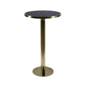 Bistrô Dubai Alto Ouro com Tampo Mármore Preto - 0,60m diâmetro x 1,05h