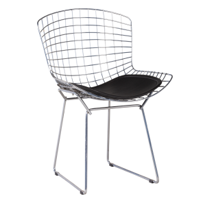 Cadeira Bertoia Assento Corino Preto - 0,57 x 0,54 x 0,78h