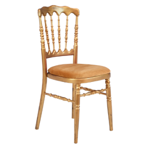 Cadeira Dior Ouro Velho com Assento Veludo Caramelo