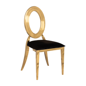 Cadeira Dubai Ouro com Assento Veludo Preto