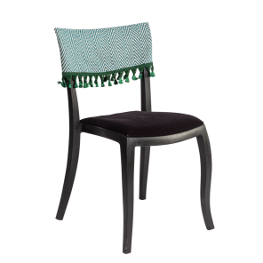 Cadeira Duomo sem Braço com encosto Zig Zag e pingente verde - 0,46 x 0,40 x 0,83h