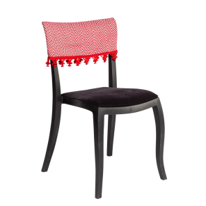 Cadeira Duomo sem Braço com encosto Zig Zag e pingente vermelho - 0,46 x 0,40 x 0,83h