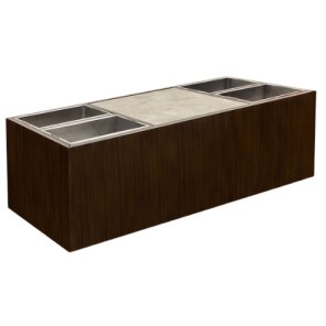 Ilha Gastronômica 2,50 x 0,84 x 0,82h com Cuba Inox