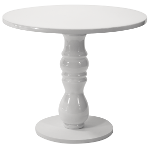 MESA MILAO LACA COM VIDRO BRANCA - 0,90 DIAMETRO X 0,75H