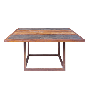 Mesa Catarina - Centro em Madeira Demolição - 1,70 x 1,70 x 0,84h