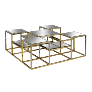 Mesa Centro Chapelle Com Espelho - 1,20 X 1,20 X 0,42h