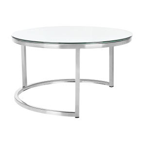 Mesa Centro Dubai Prata Grande com Tampo de Espelho - 0,80m diâmetro x 0,43h