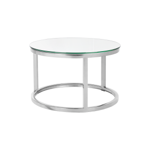 Mesa Centro Dubai Prata Pequena com Tampo de Espelho - 0,60m diâmetro x 0,36h