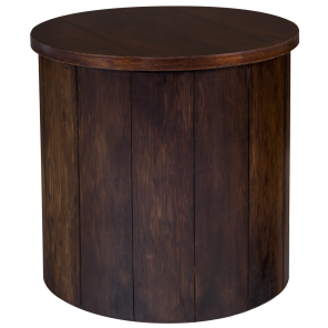 Mesa Cilindrica Ripada Madeira com Tampo de Madeira 0,65 diametro