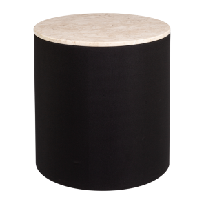 Mesa Cilindrica com Tampo de Mármore Travertino Bege - 0,60 x 0,60