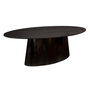 Mesa Design Oval com Tampo em Carvalho Americano Preto - 2,60 x 1,50 x 0,75h (2)