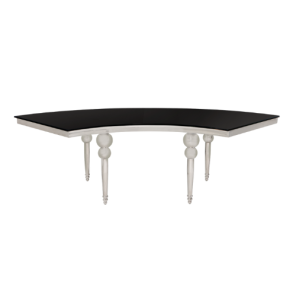 Mesa Dubai 14 Prata com Vidro Preto - 2,56 x 0,91 x 0,70h