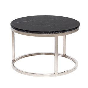 Mesa Dubai Tampo de Marmore Preto - 0,60 diâmetro