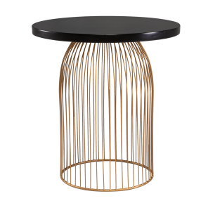 Mesa Gaiola com Tampo em Laca Preto 0,65