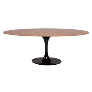 Mesa Jantar Saarinen Preta com Tampo Oval 1,98 x 1,22 x 0,75h