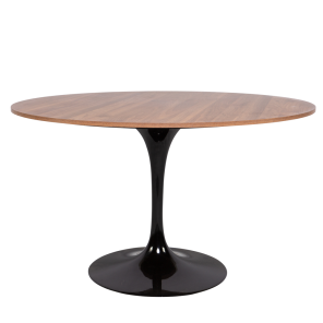 Mesa Jantar Saarinen Preta com Tampo em Madeira 1,20 x 0,75h