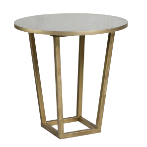 Mesa Lateral Base Trapézio Dourada com Tampo Espelho - 0,65 x 0,60h (2)