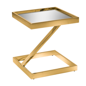 Mesa Lateral Chapelle Dourada Com Espelho - 0,45 X 0,45 X 0,50h (2)