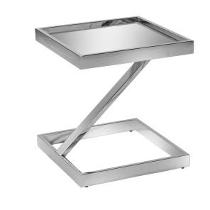 Mesa Lateral Chapelle Prata com Espelho - 0,45 x 0,45 x 0,50h