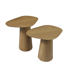 Mesa Lateral Drops Madeira - Conjunto (0,61 x 0,46 x 0,55h e 0,61 x 0,46 x 0,60h)