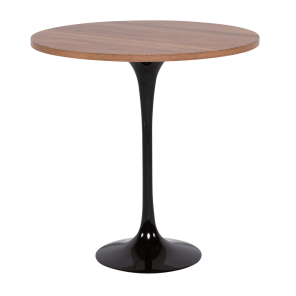 Mesa Lateral Saarinen Preta com Tampo em Madeira 0,51 x 0,53h