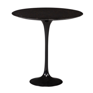 Mesa Lateral Saarinen com Tampo Mármore Preto - 0,51 de diâmetro x 0,53h