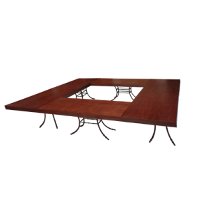 Mesa Madeira com Base Bambu Ferro - 4,00 x 4,00