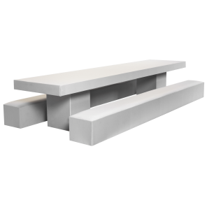 Mesa Mini com Bancos Revestida em Tecido - 3,00 x 0,80 x 0,55h