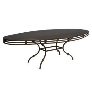 Mesa Oval Laca com Base de Ferro Suva - 2,75 x 1,37