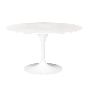 Mesa Redonda Saarinen com Tampo Marmore Branco - 1,20 x 0,75h