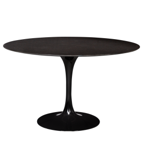 Mesa Redonda Saarinen com Tampo Marmore Preto 1,20 x 0,75h