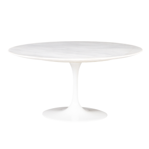 Mesa de Centro Saarinen Marmore Branco - 0,80 de diâmetro x 0,38h