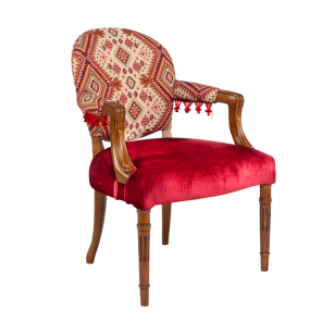 Poltrona Belle Epoque Bordo com Encosto Estampado 0,62 x 0,87 x 0,50 (2)