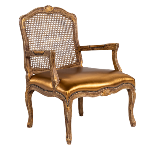 Poltrona Estilo Madeira Ouro Velho (Com Encosto Palha e Assento Ouro Velho)