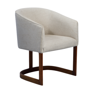 Poltrona Marcela Linho Bege 0.60l X 0.80a X 0.60p (Com Pés de Madeira)