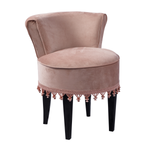 Poltrona Mignon Veludo Inca Rose com Pingentes 0.50l X 0.67a X 0.55p