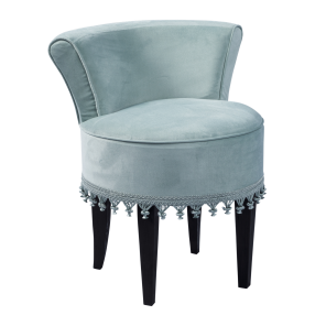 Poltrona Mignon Veludo Inca Verde Menta com Pingentes 0.50l X 0.67a X 0.55p