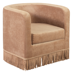 Poltrona Pat Capa Veludo Andorra Bege Com Franja - 0.70l X 0.67a X 0.70p